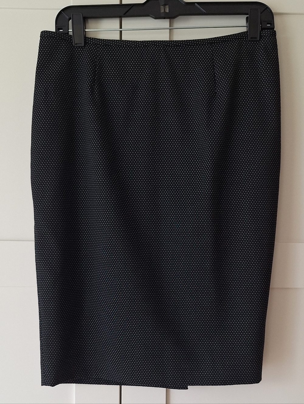 Calvin Klein Black and White Microdot Pencil Skirt